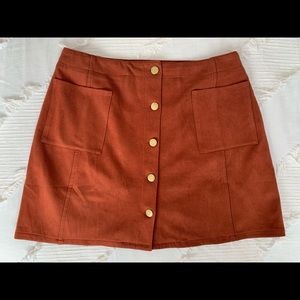 J.O.A Rust Suede Mini Skirt